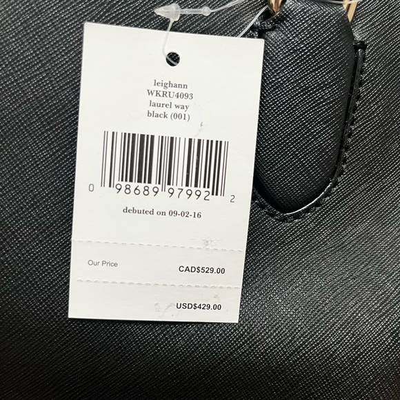 New with tags Kate Spade Tote Purse. Black - Picture 5 of 5